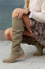 ™AURVYA – Klassiske sorte støvletter i semsket look