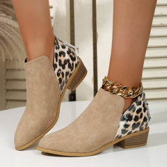 ™Trendiiga ankelboots med leopardmönster