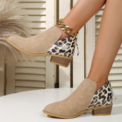 ™Trendiiga ankelboots med leopardmönster