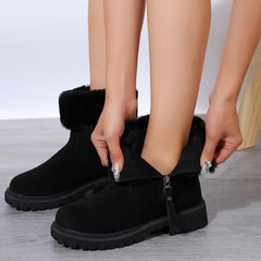 ™Varma ankelboots med pälskant och solid sula
