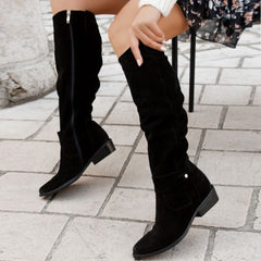 ™AURVYA – Klassiske sorte støvletter i semsket look