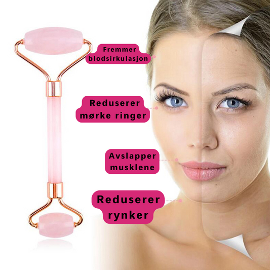 AURVYA Rosenkvarts Roller & Gua Sha Set.