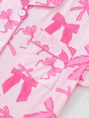 ™Satängpyjamaset med rosetter – Pink Dream Comfort