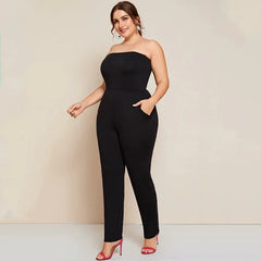 ™ Elegant axelbandslös jumpsuit – Svart | Komfort och stil i ett