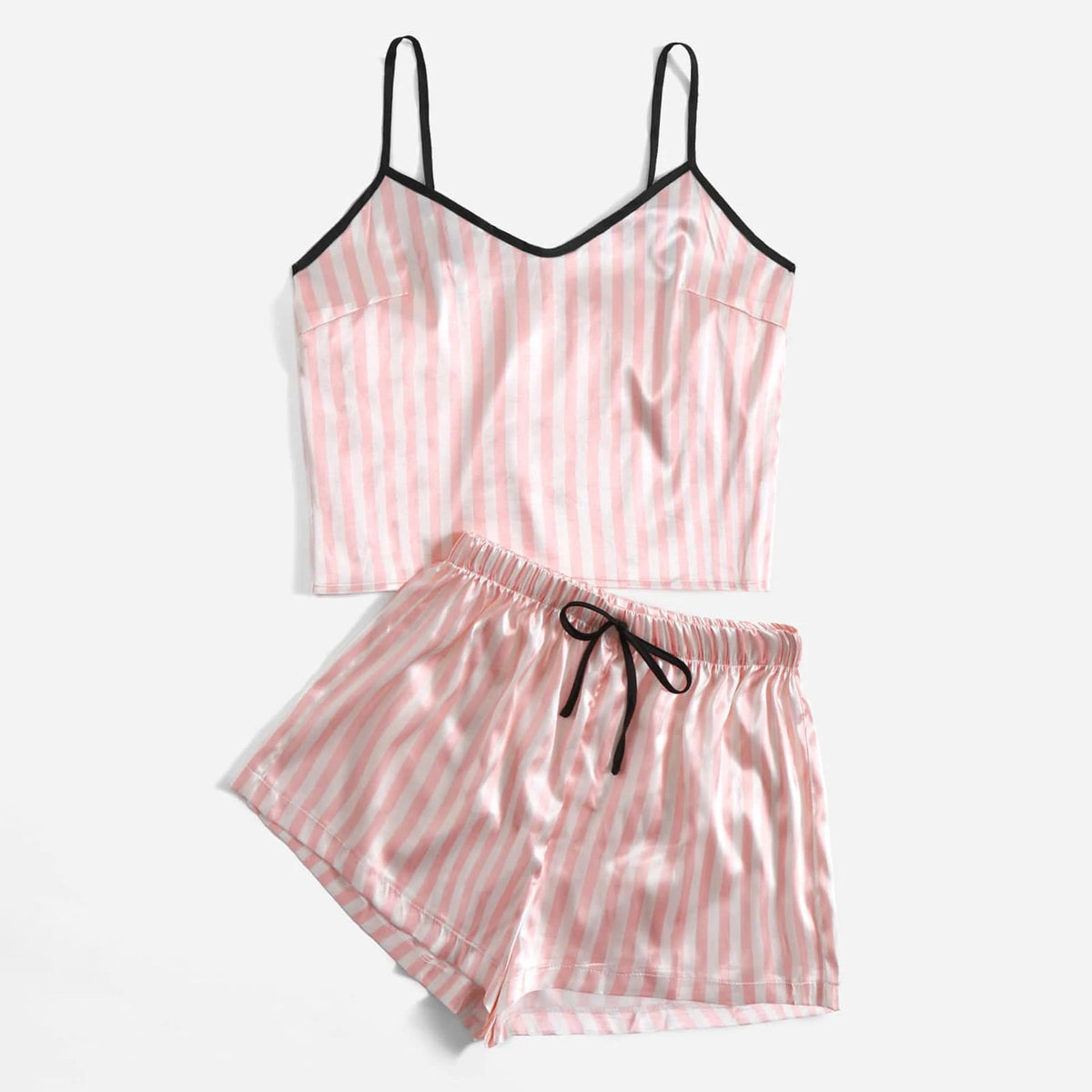 ™Silkesatinpyjamas – Topp och shorts för kvinnor