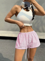 ™ Luftige Sommer Shorts  (Hvit & Blå Stripet)