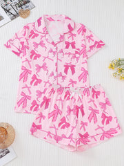 ™Satängpyjamaset med rosetter – Pink Dream Comfort