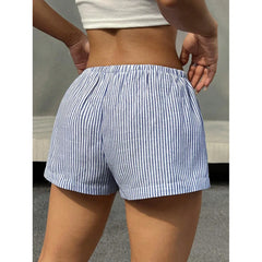 ™ Luftige Sommer Shorts  (Hvit & Blå Stripet)