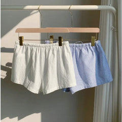™ Luftige Sommer Shorts  (Hvit & Blå Stripet)