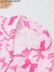 ™Satängpyjamaset med rosetter – Pink Dream Comfort