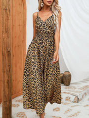 ™ Leopard Maxi Kjole – Ermeløs med Dyreprint