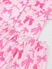 ™Satängpyjamaset med rosetter – Pink Dream Comfort