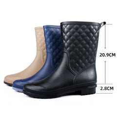 ™Quilted Chic – Eleganta rutiga gummistövlar