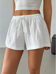 ™ Luftige Sommer Shorts  (Hvit & Blå Stripet)