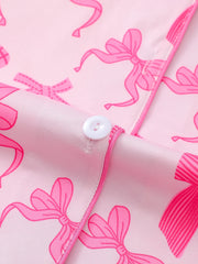 ™Satängpyjamaset med rosetter – Pink Dream Comfort