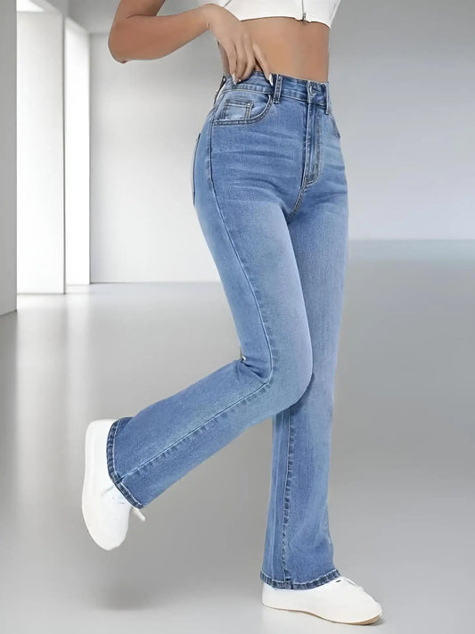 ™Skyline Flare – Ljusblå bootcut-jeans med hög midja