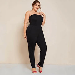 ™ Elegant axelbandslös jumpsuit – Svart | Komfort och stil i ett