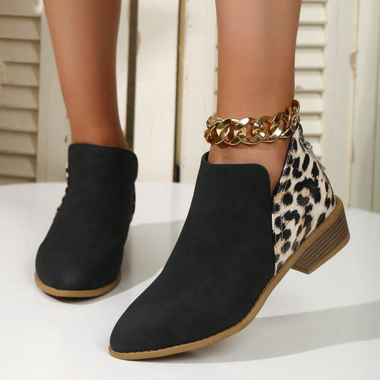 ™Trendiiga ankelboots med leopardmönster