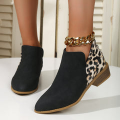 ™Trendiiga ankelboots med leopardmönster