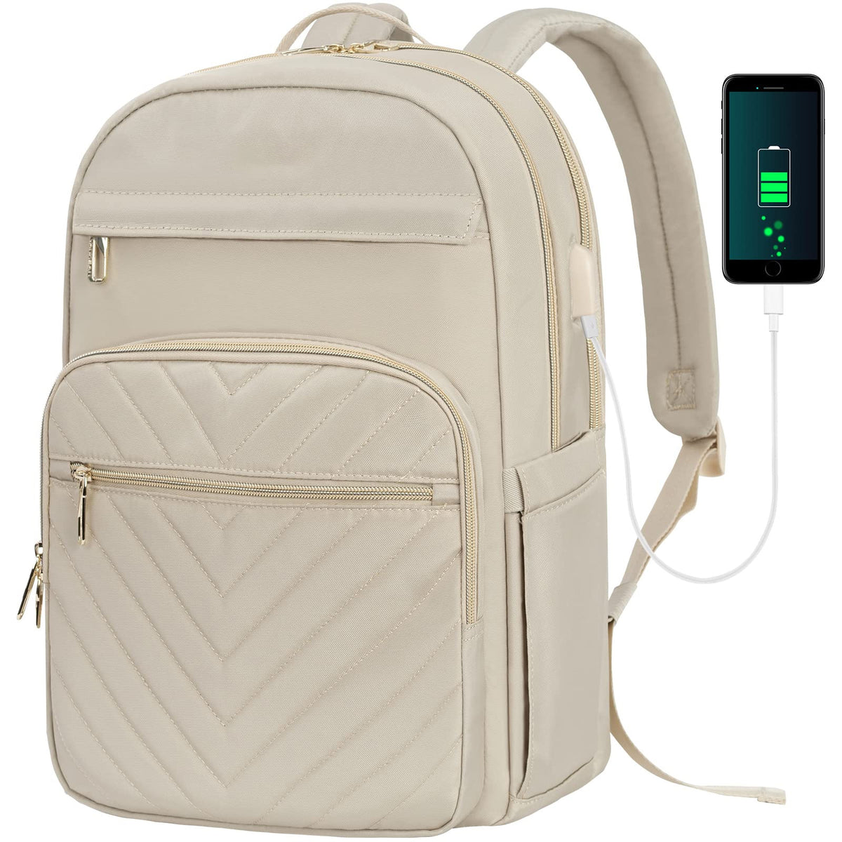 ™Smart ryggsäck med USB-laddning – Elegant, säker och rymlig