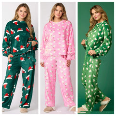 ™Varmt fleece-pyjamasset – Finns i 3 tryck